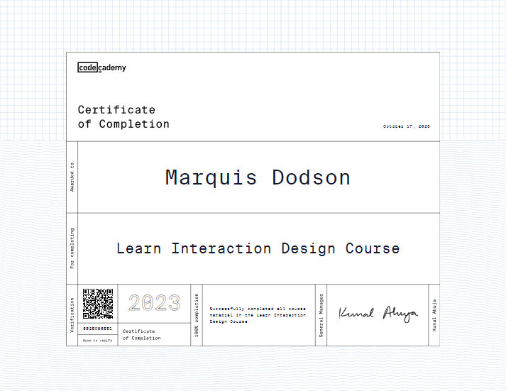 Marquis Dodson is knowledgable on designing smooth interactive designs.