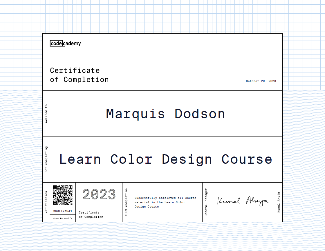 Marquis Dodson is knowledgable on designing enriching color palettes.